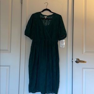 Hinge Lace Wrap Front Dress